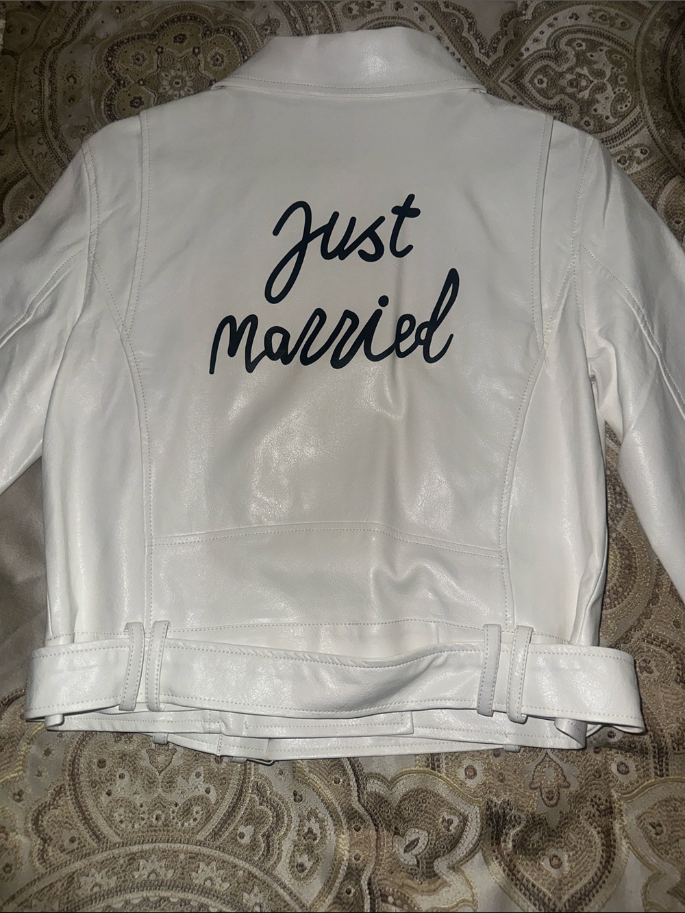 Calling all Brides!! White Moto Jacket “Just Married" Script SOLD OUT